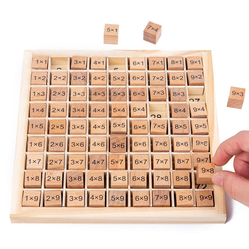 Montessori Educational Wooden Toys for Kids Children Baby Toys 99 Multiplication Table Math Arithmetic Teaching Aids maboutique jeux et loisirs